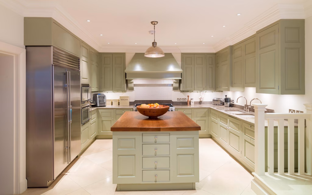 Kitchen, Green Pained, Chelsea, London - TIM WOOD Kitchen, Green Pained, Chelsea, London