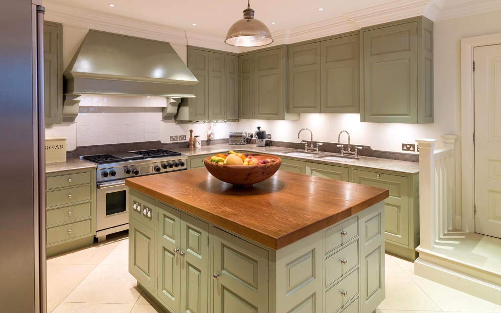 Kitchen, Green Pained, Chelsea, London - TIM WOOD Kitchen, Green Pained, Chelsea, London