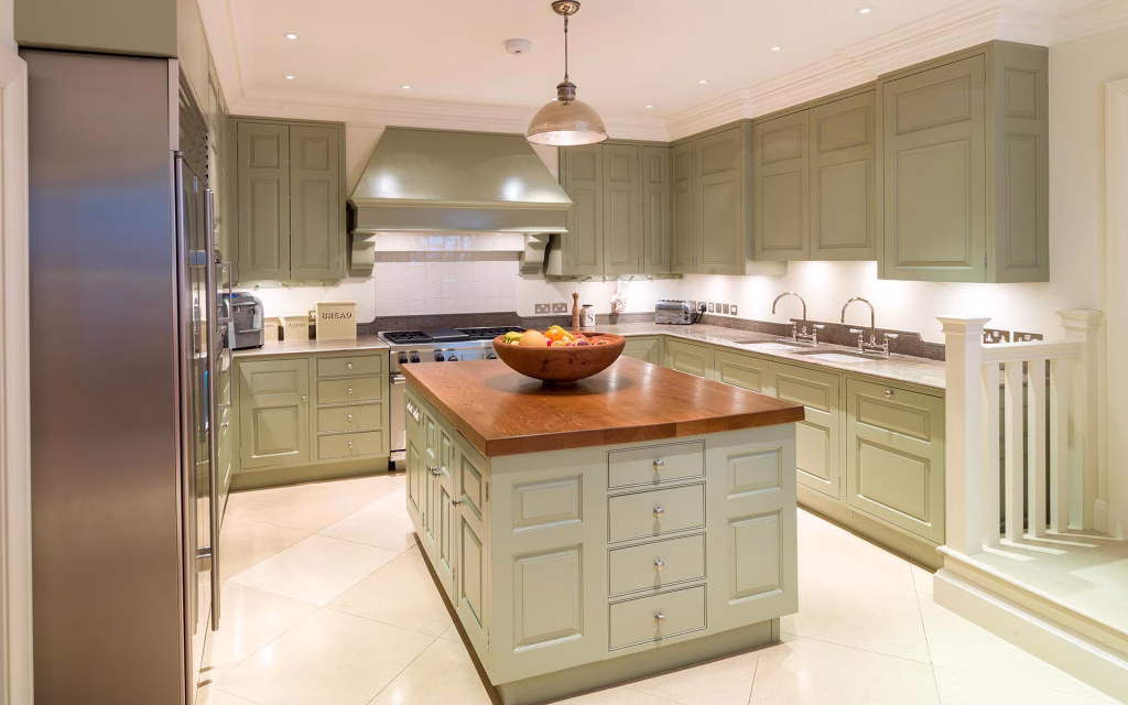 Kitchen, Green Pained, Chelsea, London - TIM WOOD Kitchen, Green Pained, Chelsea, London