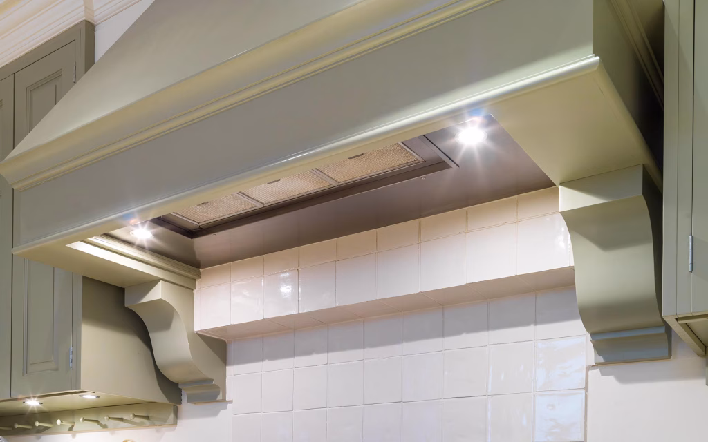 Bespoke Extractor and Hood - Kitchen, Green Pained, Chelsea, London - TIM WOOD Bespoke Extractor and Hood - Kitchen, Green Pained, Chelsea, London