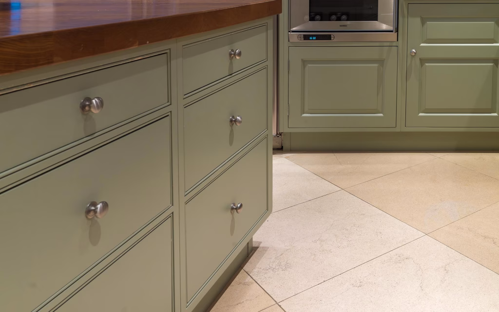 Drawers - Kitchen, Green Pained, Chelsea, London - TIM WOOD Drawers -Kitchen, Green Pained, Chelsea, London